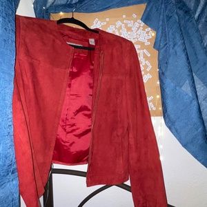 red suede jacket